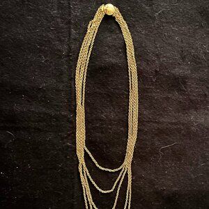 Estate Vintage Gold-Tone Multi-Strand Chain Necklace